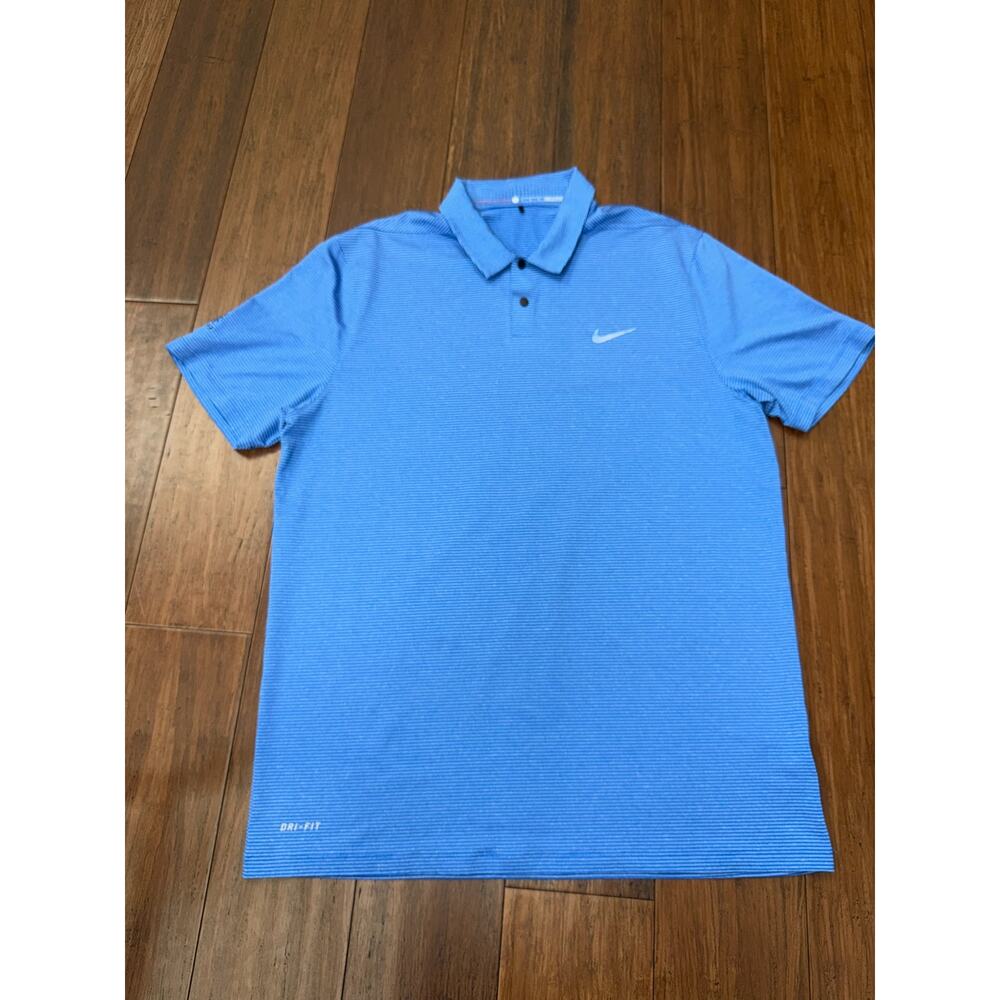 Nike Dri-FIT Striated Golf Polo Shirt blue large